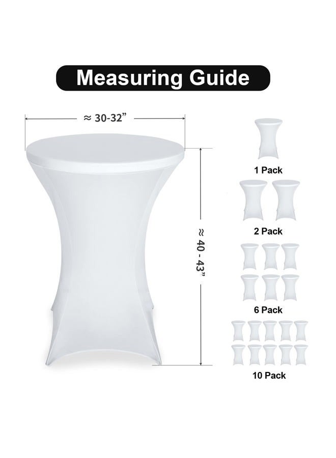 FestiCorp Spandex Table Cover, Cocktail Fitted Tablecloths, Round Highboy Stretch Table Covers Cloths for Party, DJ, Bar, Wedding, Birthday, Banquet, White, 30"-32" Diameter x 40"-43" Height - Image 3