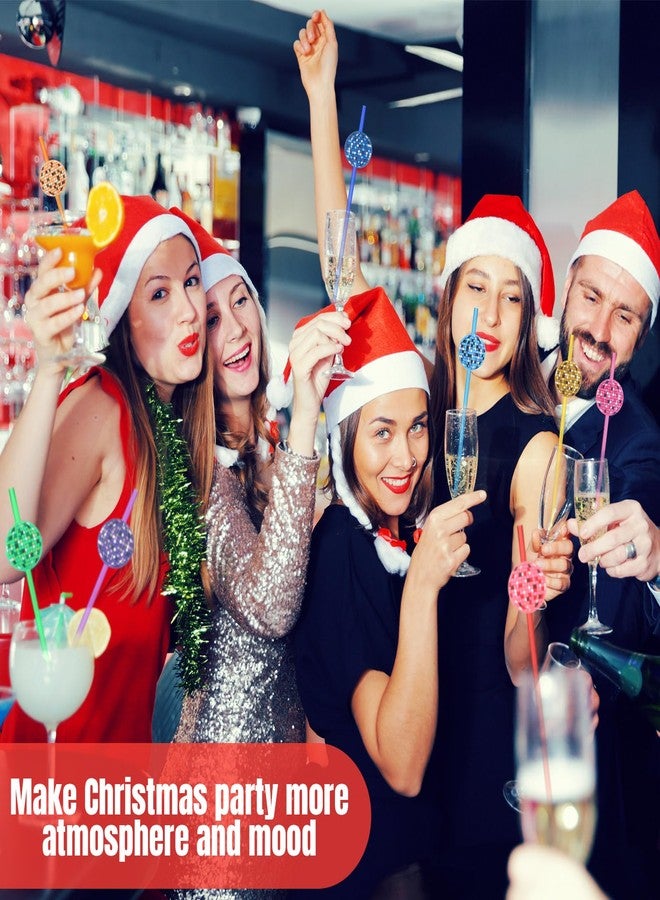 Layhit 24 Pcs Sliding Disco Ball Straws 8 Designs Reusable Colorful PET Glitter Straws with 2 Cleaning Brushes 70s Disco Party Decorations for Wedding Bachelorette Birthday Retro Dance - Image 5