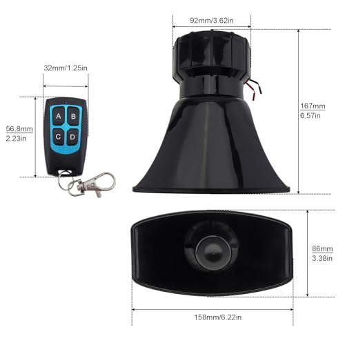 DriSentri 7 Sound Car Siren Vehicle Horn for Cars Trucks Vehicle Motorcycles Warning Siren Speaker Amplifier Horn 12V 100W - Image 3