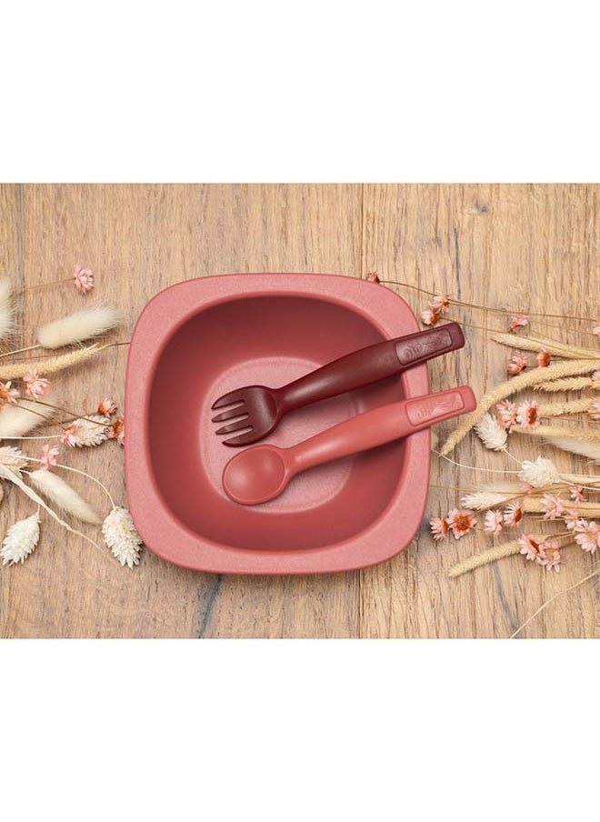 nip Eco-Friendly Spoon And Fork Cutlery Set, Red, 2 Pieces  - Image 3