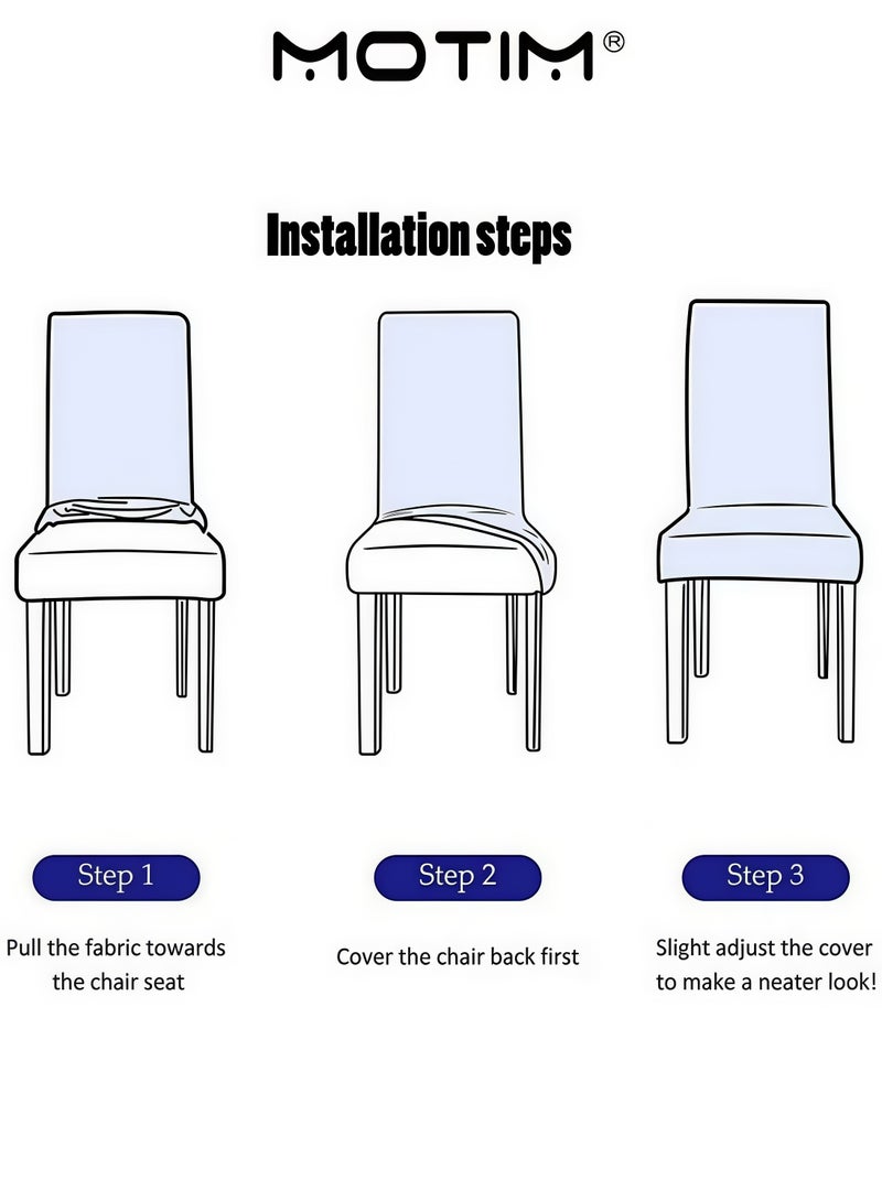 Motim 6PCS Chair Covers for Dining Room Stretch Removable Washable Dining Room Chair Covers Chair Seat Protector Dining Chair Slipcovers for Dining Room Hotel Brown - Image 5