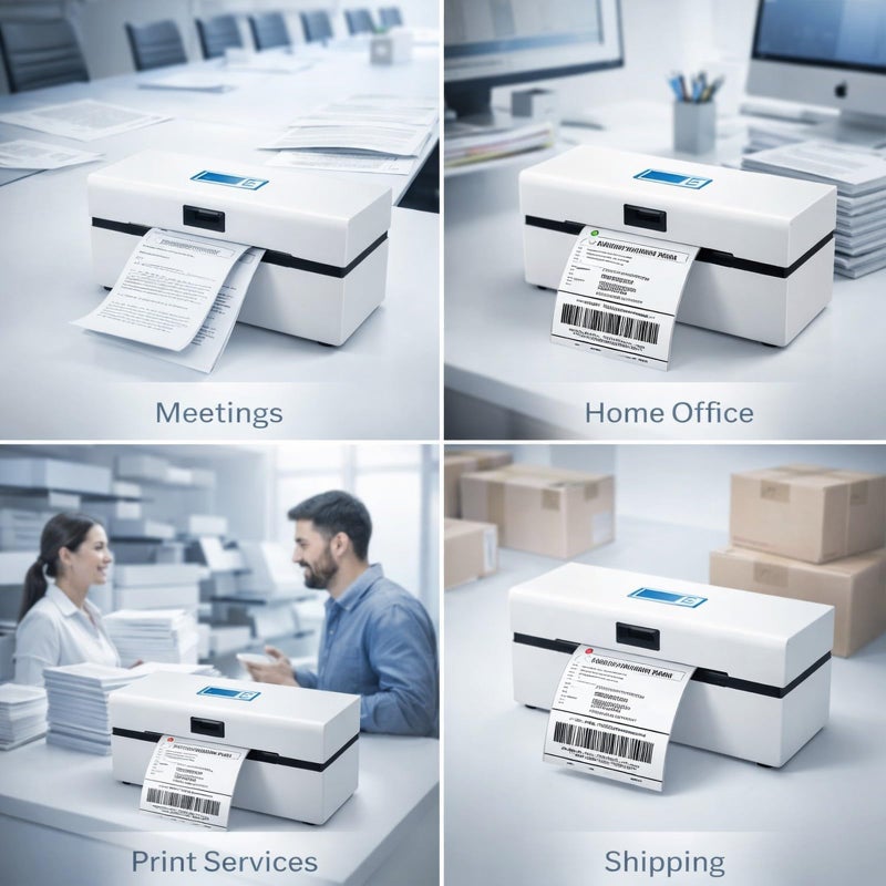 Thermal Label Printer 112mm Paper Width USB Bluetooth 220mm Per Second Shipping Retail - Image 5