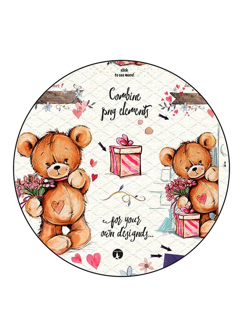 RKN Bears Printed Mouse Pad  Round  Multicolour