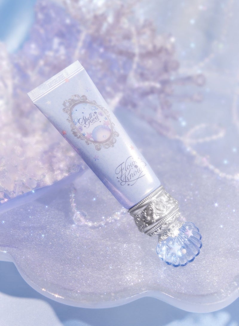 Flower Knows Shell’s Jewel Radiance Primer - Color-Correcting u0026 Hydrating Face Base - 02 Pure Lavender (Brightening Base for Dull Skin) - Image 4