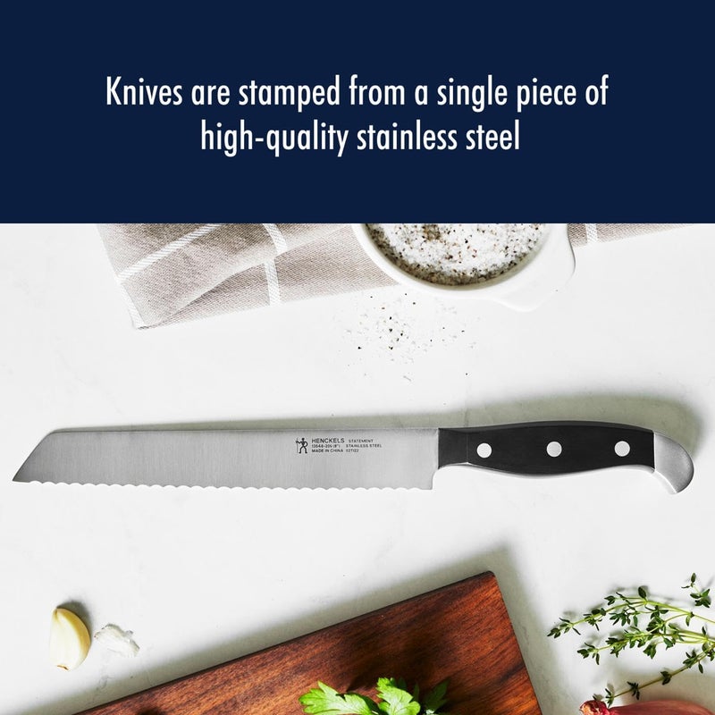 HENCKELS Statement Razor-Sharp 8-inch Bread Knife, Cake Knife, German Engineered Informed by 100+ Years of Mastery, Black - Image 2