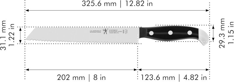 HENCKELS Statement Razor-Sharp 8-inch Bread Knife, Cake Knife, German Engineered Informed by 100+ Years of Mastery, Black - Image 3
