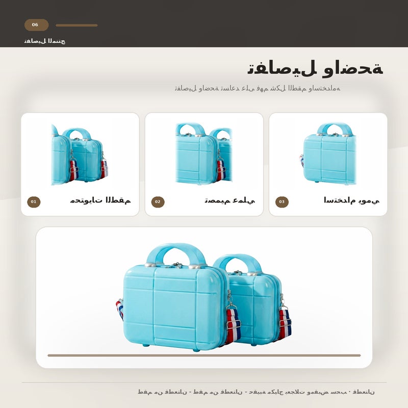 عبوة من 2 حقيبة مستحضرات تجميل بمقبض حمل وتنظيم عملي ومناسبة لـ المكياج وأدوات التجميل والتخزين اليومي أثناء السفر باللون أزرق مع مقبض - Image 2