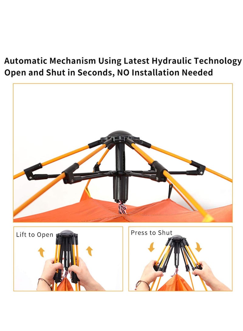 جو تو كامبس خيمة تخييم أوتوماتيكية 4 أشخاص (200 × 150 × 110) سم، خيمة قبة منبثقة فورية، محمولة مقاومة للرياح خفيفة الوزن للعائلة وحقيبة الظهر والصيد والتنزه في الهواء الطلق وخيمة الشاطئ وخيمة النزهة - متعددة الأل - Image 3