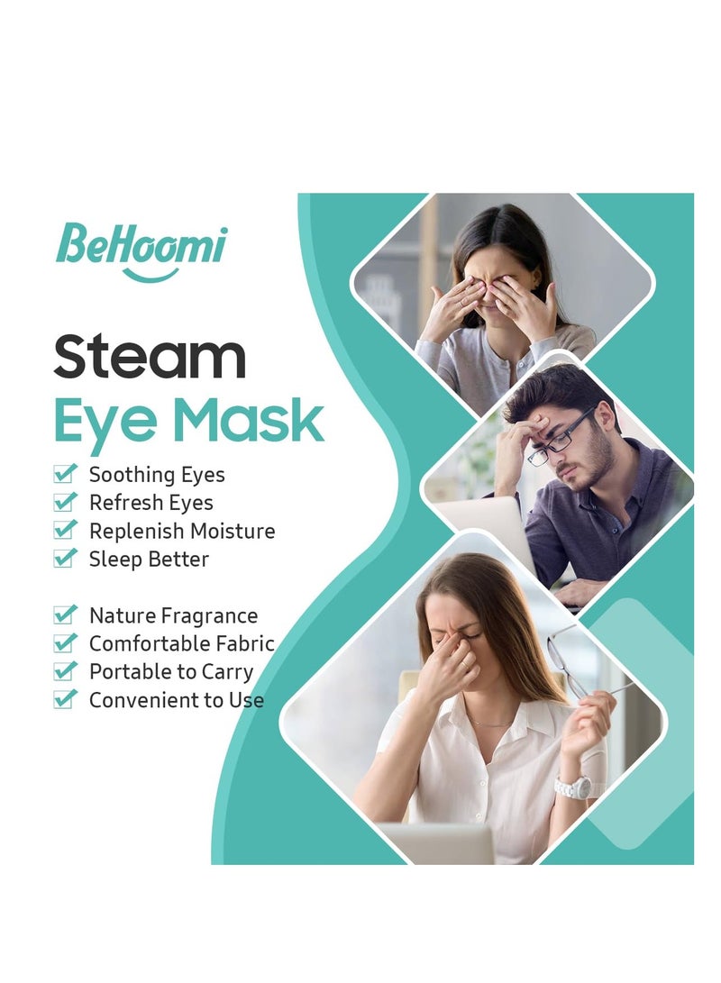 BeHoomi 20 Packs Steam Eye Mask, Heated Eye Mask Warm Compress for Eyes, Disposable Self Heating Eye Mask for Sleep, Spa, Travel Essentials & Relaxation Gifts for Women, Stocking Stuffers (Unscented)  - Image 4