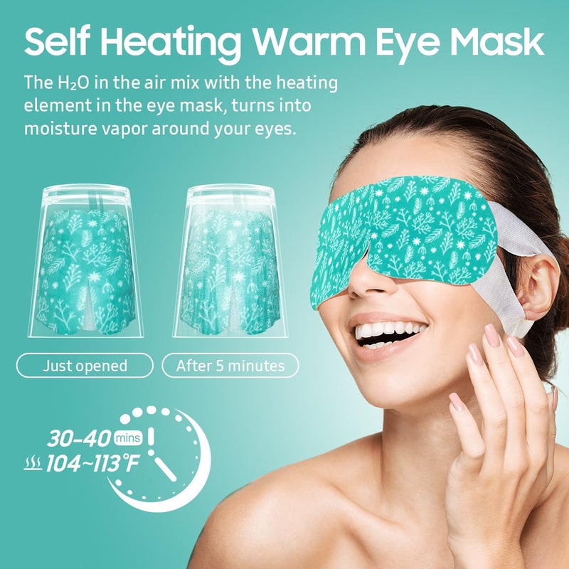 BeHoomi 20 Packs Steam Eye Mask, Heated Eye Mask Warm Compress for Eyes, Disposable Self Heating Steam Mask Sleep, Spa, Travel Essentials & Relaxation Gifts for Women, Stocking Stuffers (Unscented) - Image 5