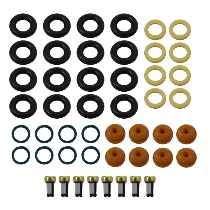 GRABOTE Fuel Injector Seal Kits Include Orings Pintle Caps Seal Spacers and Filter Baskets Universal Repair Set Assembly Replaces 0280150962 8 Set - Image 3
