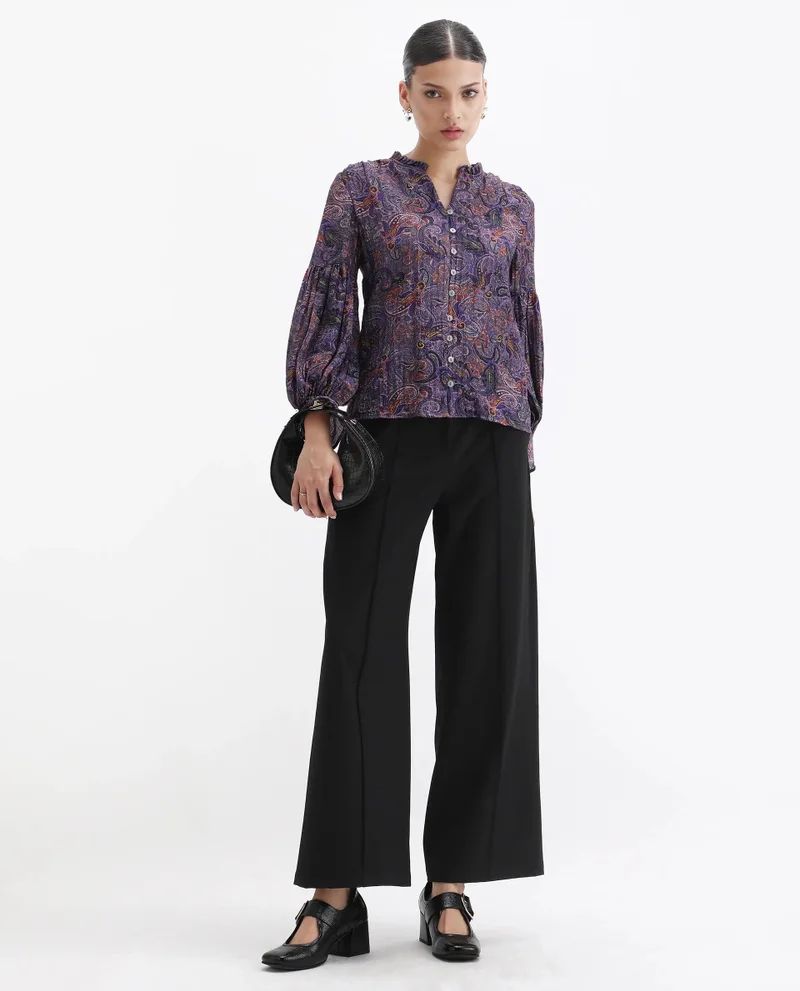 ريريزم Women's V Neck Button Down Top