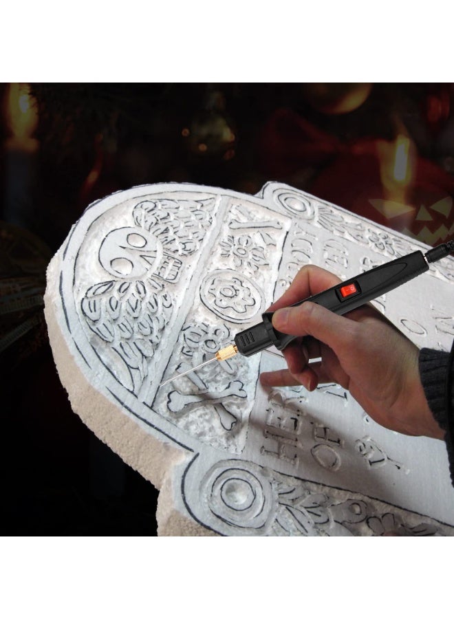 والالا طقم قاطع رغوة كهربائي محمول بقوة 24 وات مزود بـ 5 رؤوس مستقيمة وقوس واحد قابل للتعديل لدرجة الحرارة وقلم قطع رغوة محمول وقاطع سلك ساخن وأداة قطع من البوليسترين ونقش - Image 4