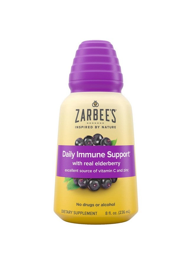 Zarbee's Liquid Daily Immune Support High Concentrate Liquid With Real Elderberry Vitamin C & Zinc Black Elderberry Flavor For Daytime Use 8 Fl Oz - Image 2