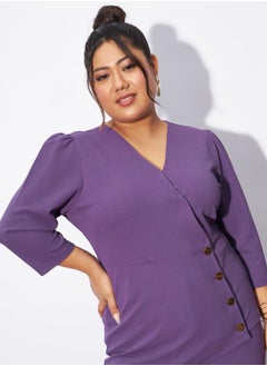 SASSAFRAS Plus V Neck Wrap Top & Kick Pleat Pants Co-Ords  - Image 4