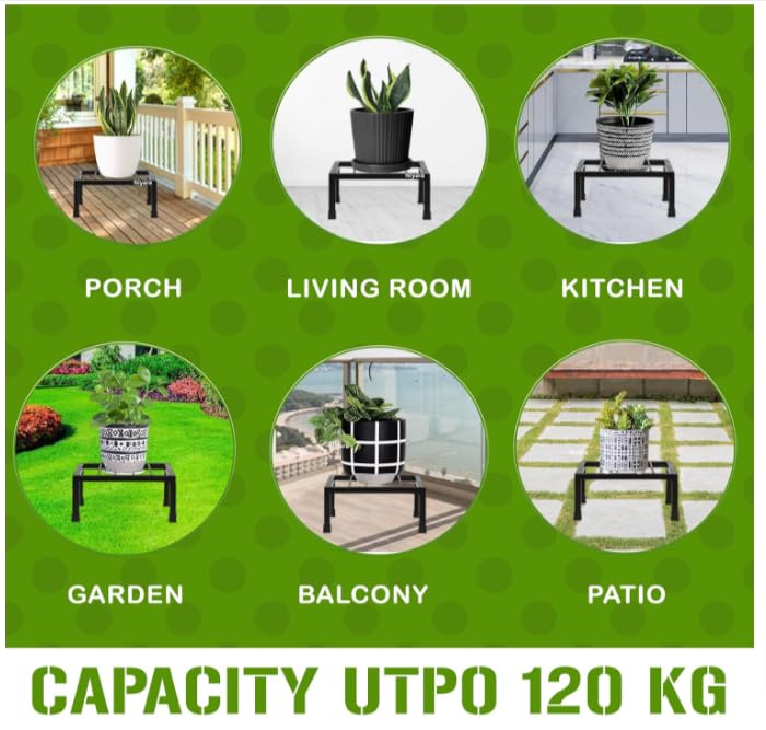 TRUPOT Multiple Black Metal Plant Stand | Plant Stand for Balcony | Outdoor Indoor planter (SET OF 1) - Image 4