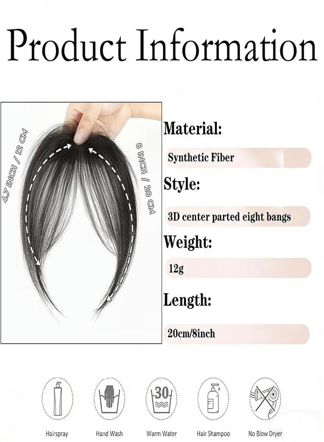 XFSAFDM Hair Topper for Women Thin Hair, Bangs for Women, Natural Looking Fringe Piece, Black Wig For Daily Styling & Special Occasions - Image 2