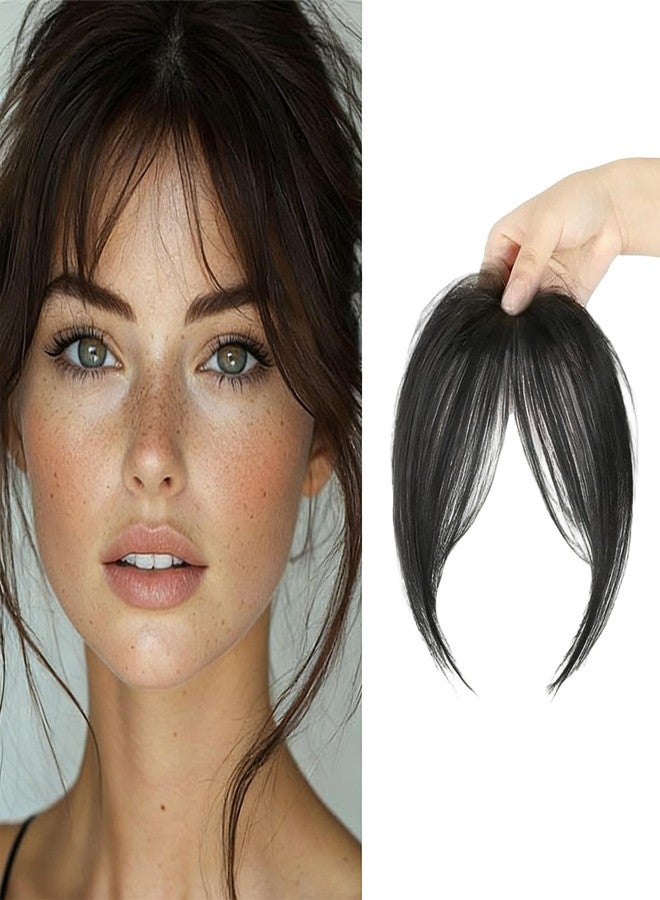 XFSAFDM Hair Topper for Women Thin Hair, Bangs for Women, Natural Looking Fringe Piece, Black Wig For Daily Styling & Special Occasions - Image 3