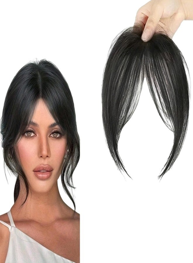 XFSAFDM Hair Topper for Women Thin Hair, Bangs for Women, Natural Looking Fringe Piece, Black Wig For Daily Styling & Special Occasions - Image 1