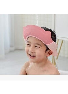 Baby Shower Cap Adjustable Bath Cap Soft Baby Toddler Protective Cap Waterproof Shampoo Cap Bath Cap Protect Infant Eyes Cover Ears (Pink)