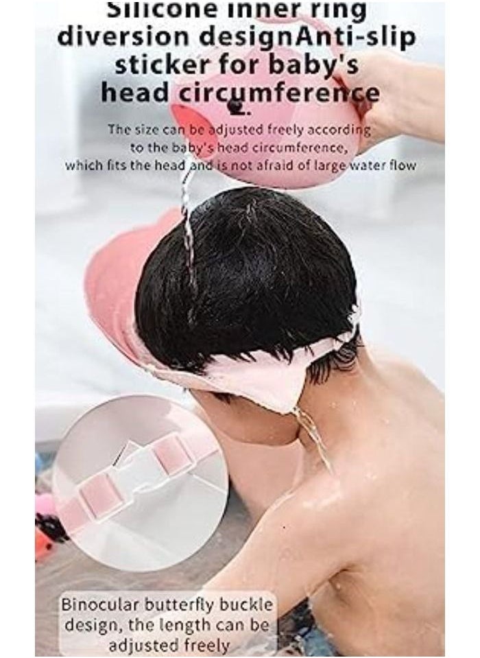 Generic - Baby Shower Cap Adjustable Bath Cap Soft Baby Toddler Protective Cap Waterproof Shampoo Cap Bath Cap Protect Infant Eyes Cover Ears (Pink) - Image 1