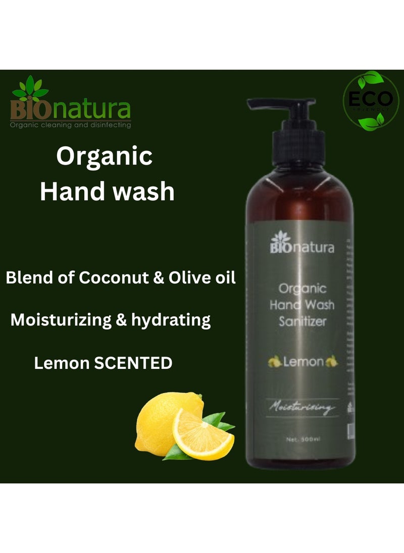 BioNatura - BioNatura Organic Hand soap 500ml; Made from OIlive and coconut oil with lemon essential oil and Glycerine - Image 1