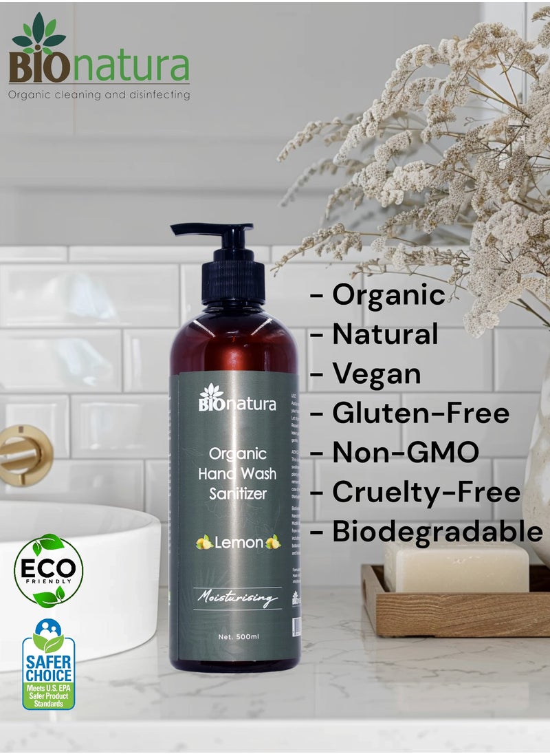BioNatura - BioNatura Organic Hand soap 500ml; Made from OIlive and coconut oil with lemon essential oil and Glycerine - Image 1