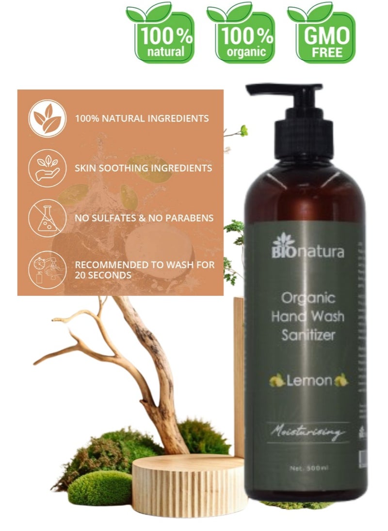 BioNatura - BioNatura Organic Hand soap 500ml; Made from OIlive and coconut oil with lemon essential oil and Glycerine - Image 1