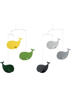 Flensted Mobiles Flensted Mobiles Happy Whales Greyscale Mobile Steel Black/Grey 54 x 45 cm  - Image 2