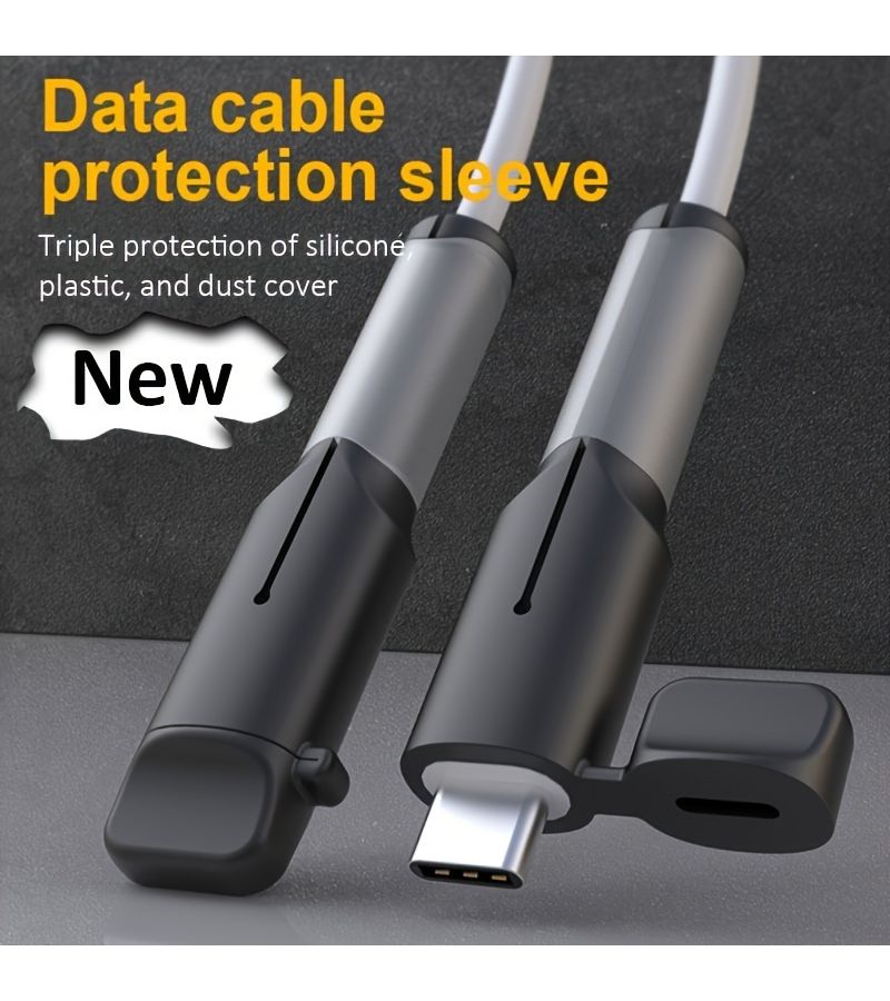 Grey Cable Protection Cover Anti Breakage Charging Wire Winder for Apple 20W 18W Data Cords Connector Case - Image 1