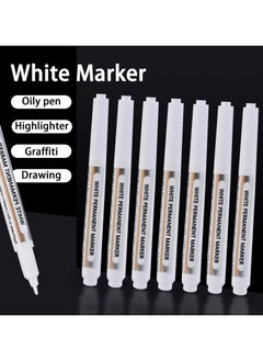 Chillspace 7 Pack White Marker, Waterproof White Acrylic Markers, White Permanent Marker, White Paint Markers for Metal, Black Paper, Canvas, Glass, Rock, Wood, Stone, Graffiti, Ceramic, DIY, Art Supplies  - Image 1