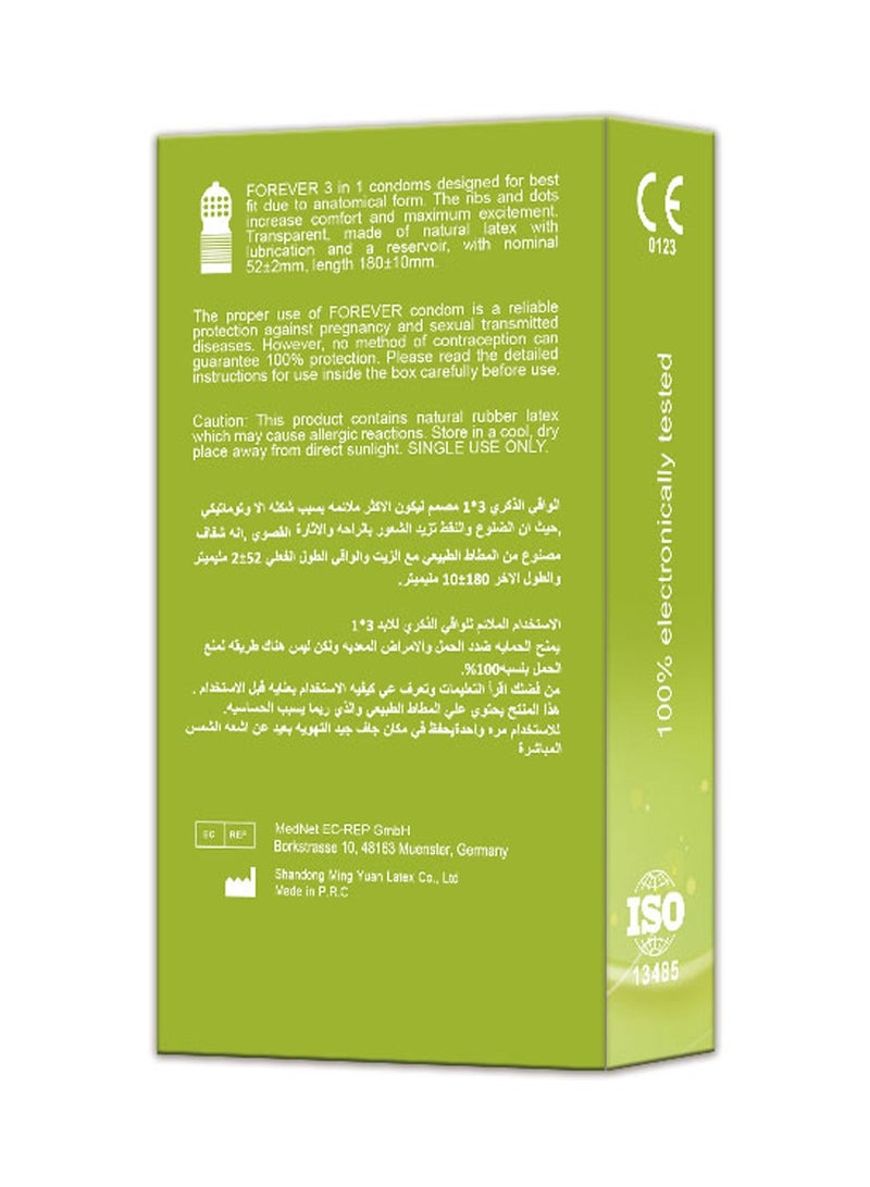 Forever 10-Piece 3-In-1 Premium Natural Latex Condoms - Image 2