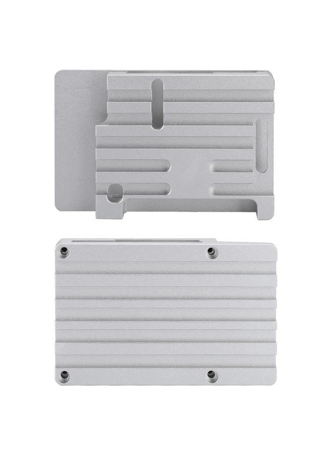 Thoraya Aluminum Alloy CNC Enclosure Case Metal Shell Compatible For Raspberry Pi 3B+ V2 (Silver)  - Image 3