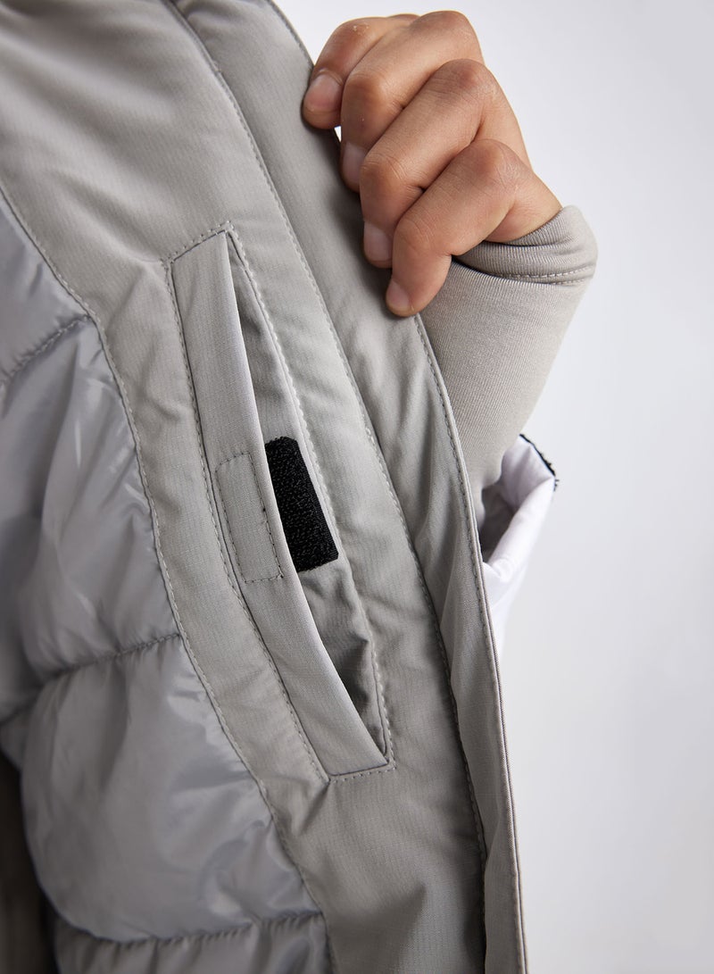 DeFacto Defactofit Water-Repellent Slim Fit Hooded Ribbed Jacket  - Image 4