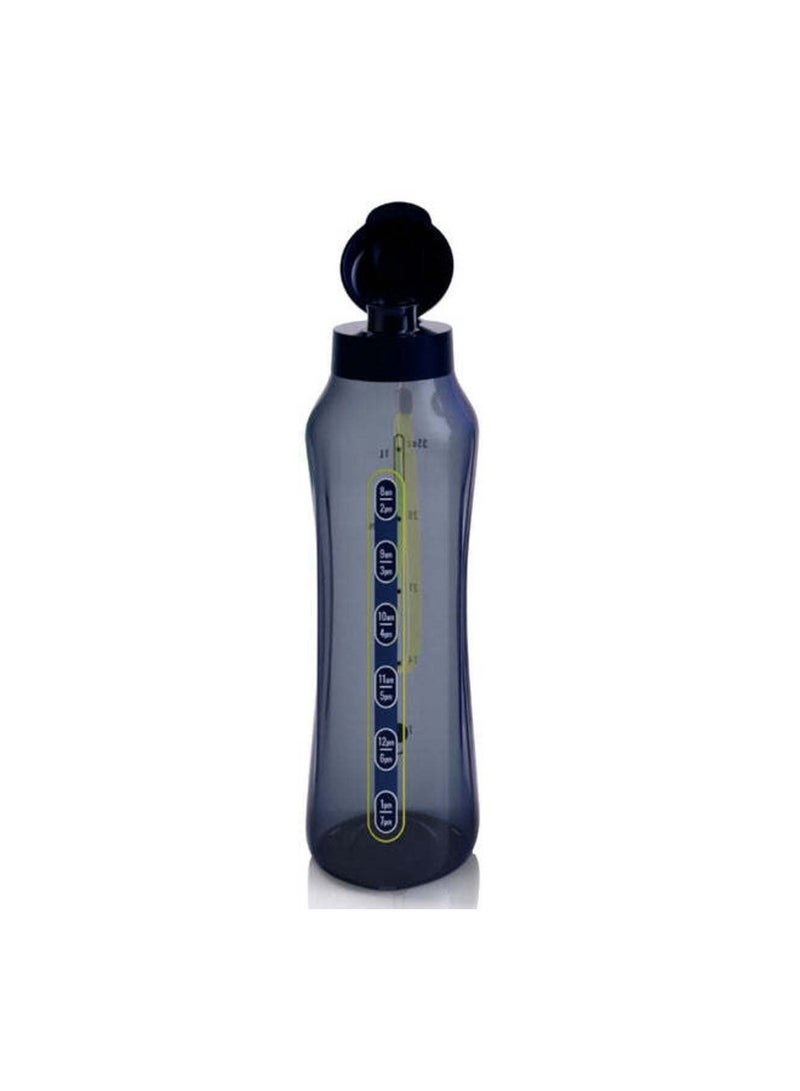 Tupperware ECO AquaVibe Bottle 1.2L(Black) Hydration Tracker Water Bottle with Straw , Leak-Proof, BPA-Free Plastic, Easy-Sip Flip Lid - Image 1