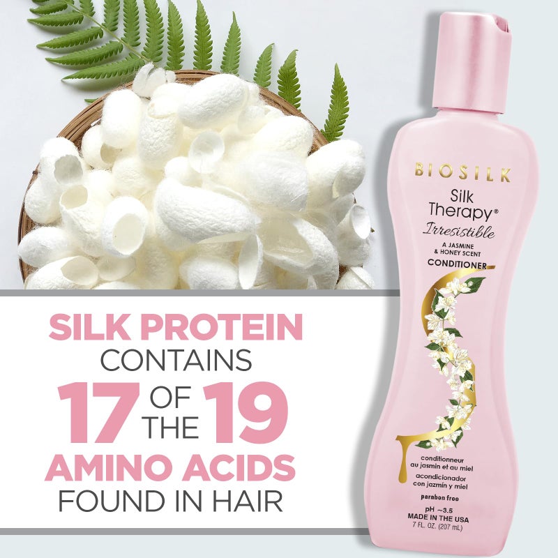 BioSilk Irresistible Collection Silk Therapy Conditioner, Moisturizes & Conditions Hair, Jasmine & Honey Scent, Sulfate, Paraben, & Cruelty-Free, 7 Oz - Image 5