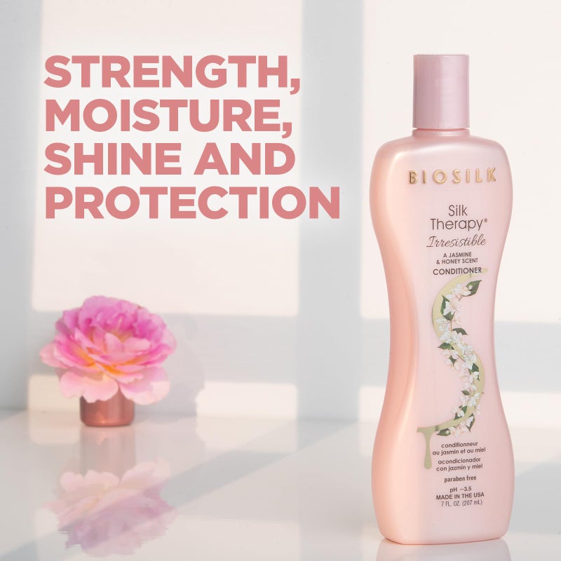 BioSilk Irresistible Collection Silk Therapy Conditioner, Moisturizes & Conditions Hair, Jasmine & Honey Scent, Sulfate, Paraben, & Cruelty-Free, 7 Oz - Image 2