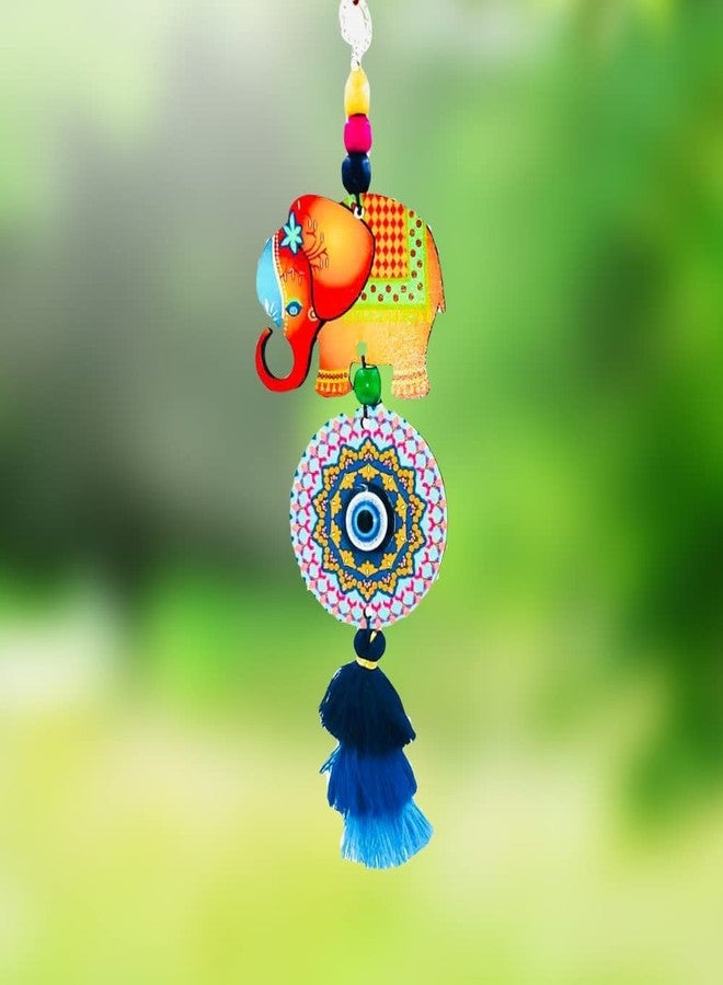 Ryme Vastu Feng Shui Evil Eye Wall Hanging With for Good Luck Prosperity Zodaic Success Health Wealth Office Home Decor & Car (Mdf Evil Eye) - Image 1