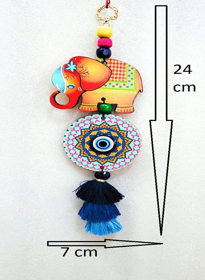 Ryme Vastu Feng Shui Evil Eye Wall Hanging With for Good Luck Prosperity Zodaic Success Health Wealth Office Home Decor & Car (Mdf Evil Eye) - Image 2