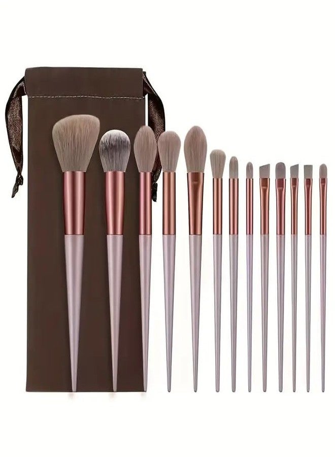SHOPECOM 13 Pcs Makeup Brush Set Makeup Brush Set with Soft Nylon brush ABS Handle for all skin use gift for makeup artist beauty parlour Foundation Brush Face Powder Blush Eyeshadow Brush multicolour - Image 1