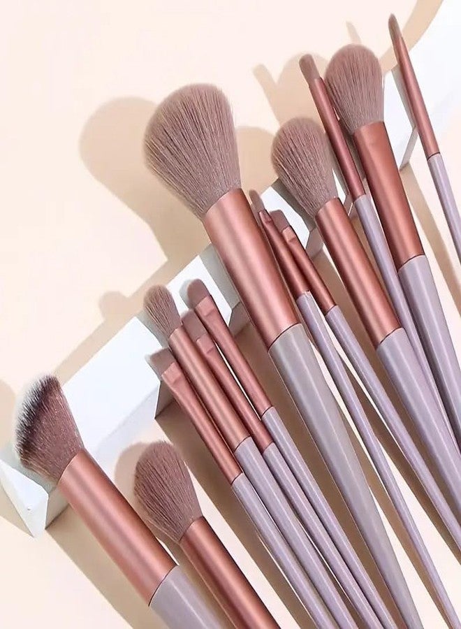 SHOPECOM 13 Pcs Makeup Brush Set Makeup Brush Set with Soft Nylon brush ABS Handle for all skin use gift for makeup artist beauty parlour Foundation Brush Face Powder Blush Eyeshadow Brush multicolour - Image 2