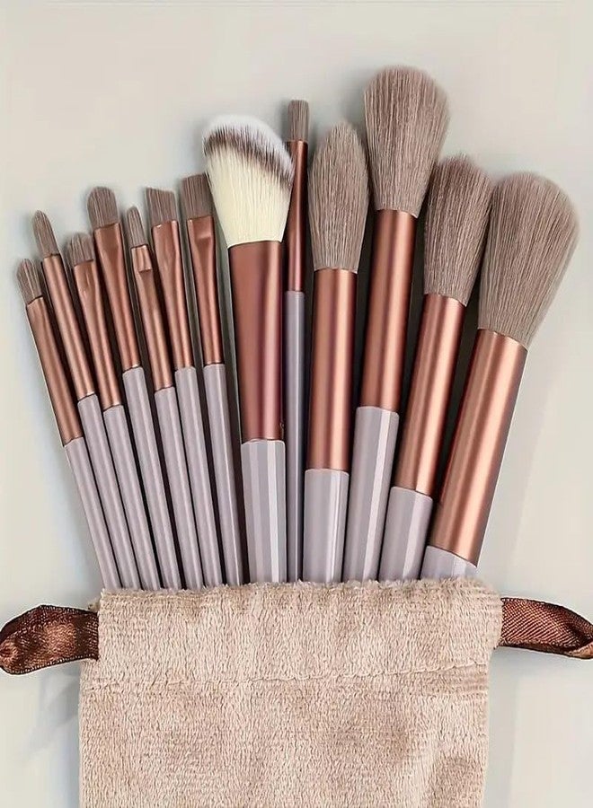 SHOPECOM 13 Pcs Makeup Brush Set Makeup Brush Set with Soft Nylon brush ABS Handle for all skin use gift for makeup artist beauty parlour Foundation Brush Face Powder Blush Eyeshadow Brush multicolour - Image 5