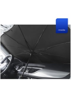SKY-TOUCH Foldable Car Sun Visor Windshields Sun Shade Cover for Most Cars with Leather Storage Pocket, 140x80cm Car UV Sunshade Umbrella Windshield Block Cover  - Image 4
