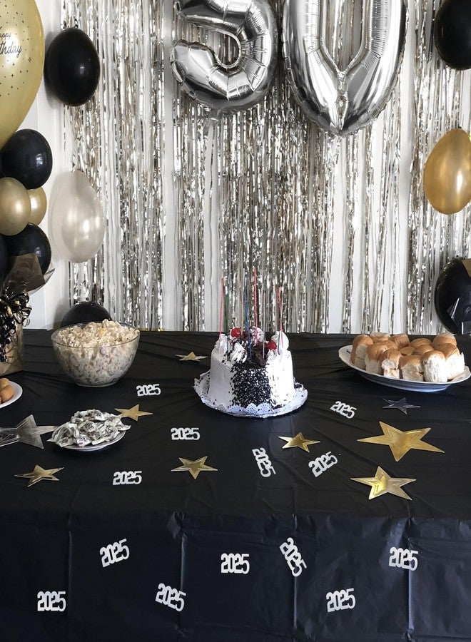 UNIIDECO 2025 Confetti 1.8 Ounces/750PCS New Year's Eve Glitter Table Confetti Centerpiece for New Years Graduation Decorations Class of 2025 Birthday Baby Shower Wedding (Silver) - Image 2