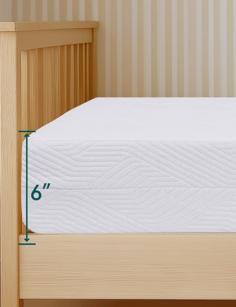 Babelio Ergonomic Zoning Crib Mattress Dual-Sided Memory Foam Waterproof 6" Thick Toddler Mattress with Zipper Cover, Fits Standard Crib - Image 5