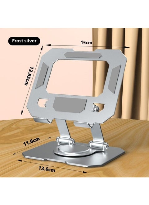 P2 Rotating Tablet Metal Stand Multifunctional Foldable Desktop Mobile Phone Stand Laptop Heat Rack-Color:P2 Flat Model Square Bottom