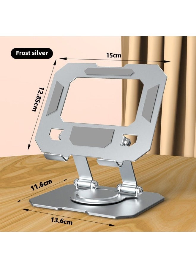 P2 Rotating Tablet Metal Stand Multifunctional Foldable Desktop Mobile Phone Stand Laptop Heat Rack-Color:P2 Flat Model Square Bottom