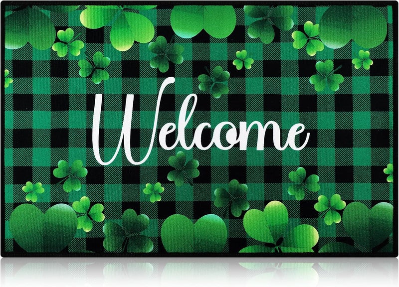 Timtin St. Patrick's Day Doormat with Shamrocks - Image 1