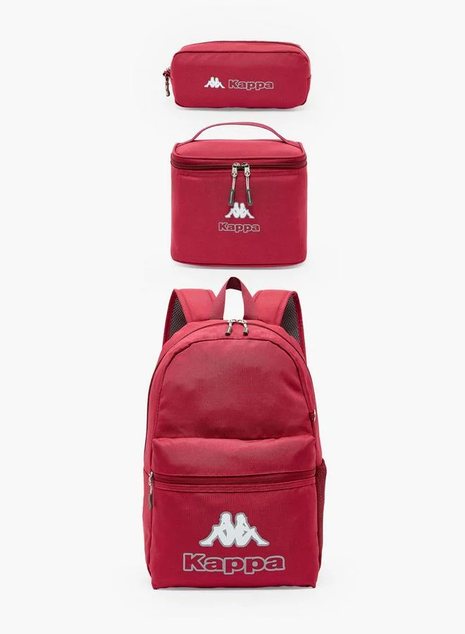 كابا Logo Print 3-Piece School Backpack Set For Kids 8-13 Years With Pencil Pouch And Lunch Bag - 13x27x27 CM