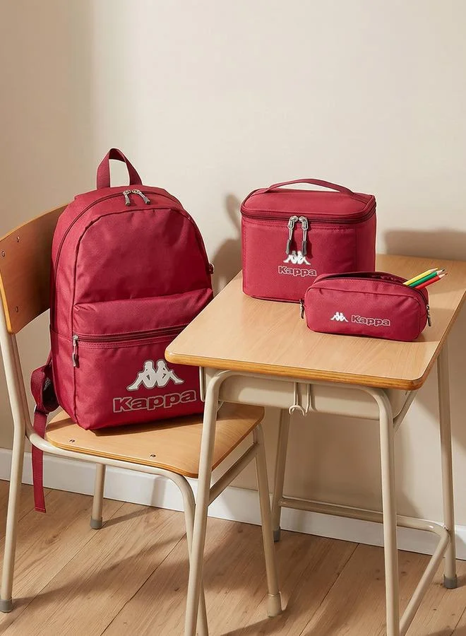كابا Logo Print 3-Piece School Backpack Set For Kids 8-13 Years With Pencil Pouch And Lunch Bag - 13x27x27 CM